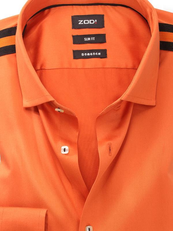Giorgio Orange Solid Full sleeve single cuff Slim Fit  Blended Shirt