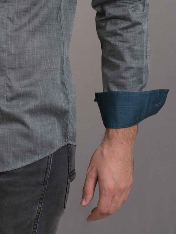 Ortakoy Green Solid Full sleeve single cuff Slim Fit  Cotton Shirt