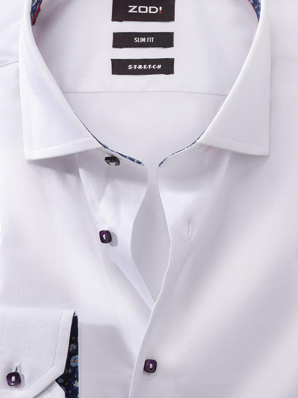 Riccardo White Solid Slim Fit Blended Shirt