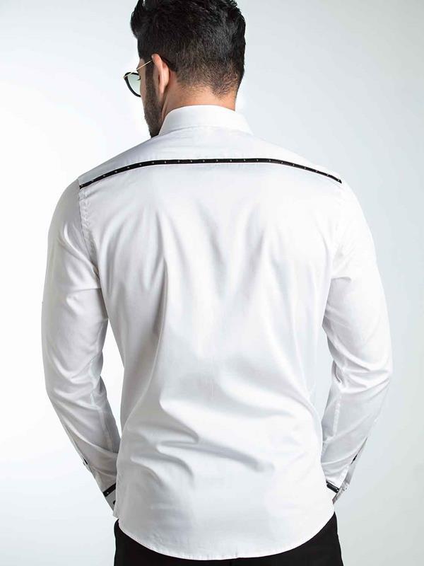 Swanky White Solid Full sleeve single cuff Slim Fit  Blended Shirt