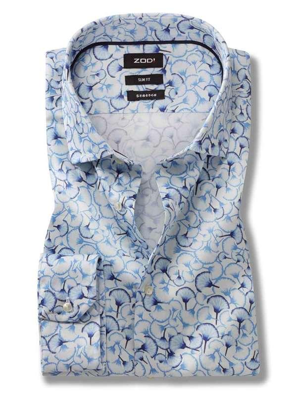 Tommaso Sky Printed Full sleeve single cuff Slim Fit  Blended Shirt