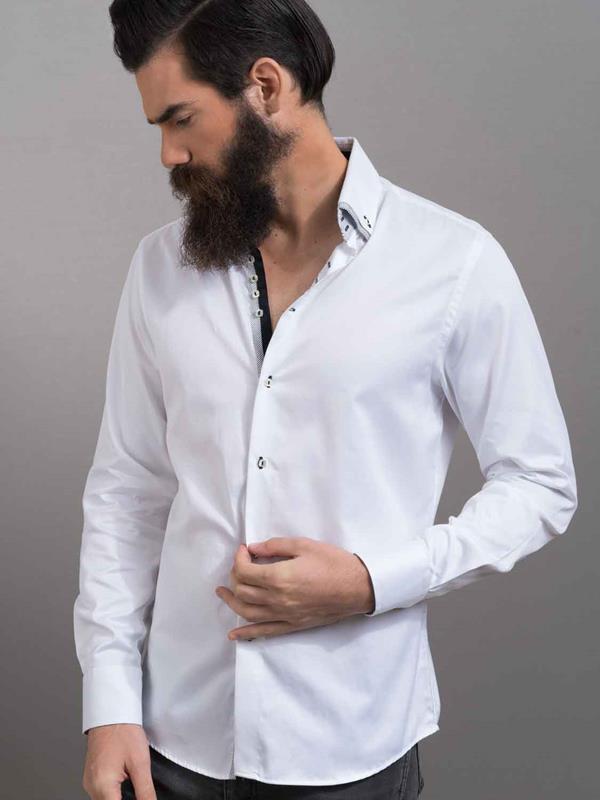 Tryst White Solid Full sleeve single cuff Slim Fit  Cotton Shirt