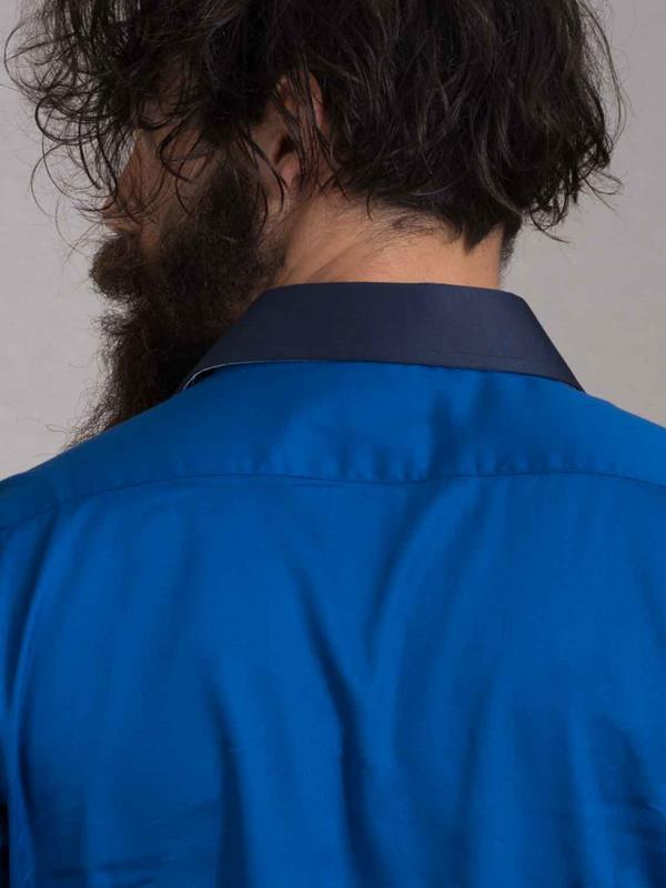Wake Cobalt Solid Full sleeve single cuff Slim Fit  Blended Shirt