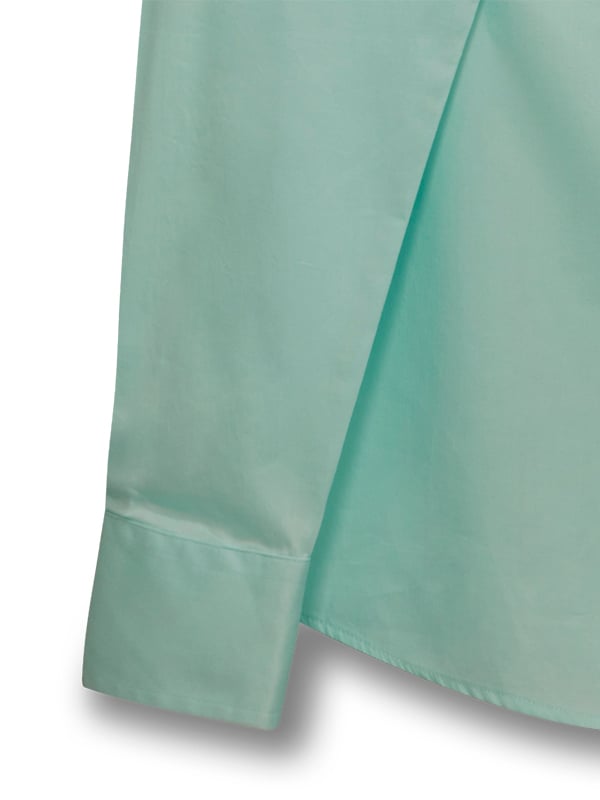 Walberg Mint Solid Full Sleeve Single Cuff Slim Fit Blended Shirt