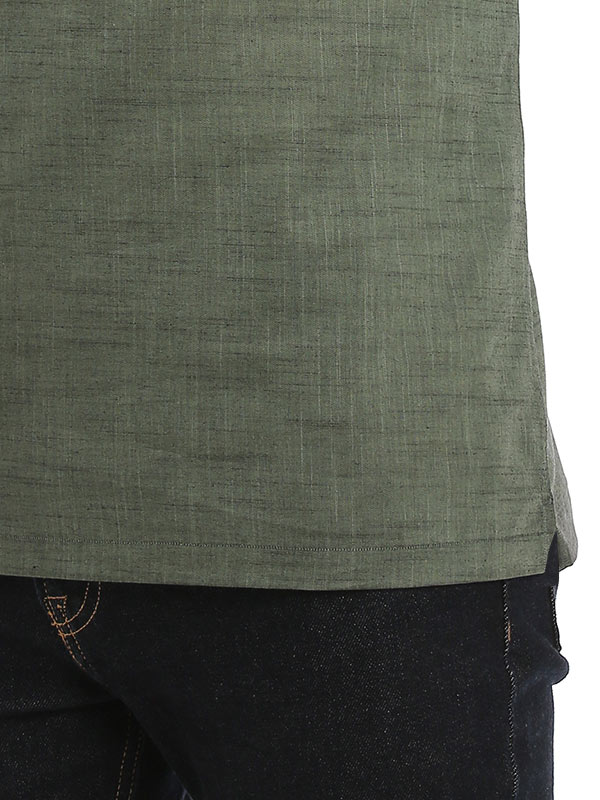 Green Tailored Fit Cotton Shurta