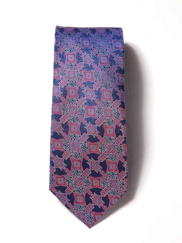 Tessera Checks Medium Blue Silk Tie