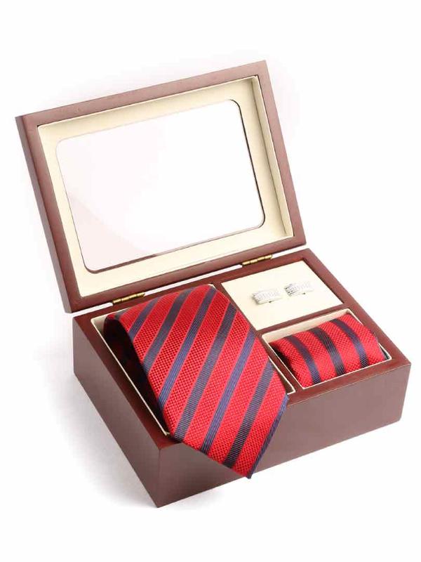 Bartoli Striped Dark Red Silk Tie