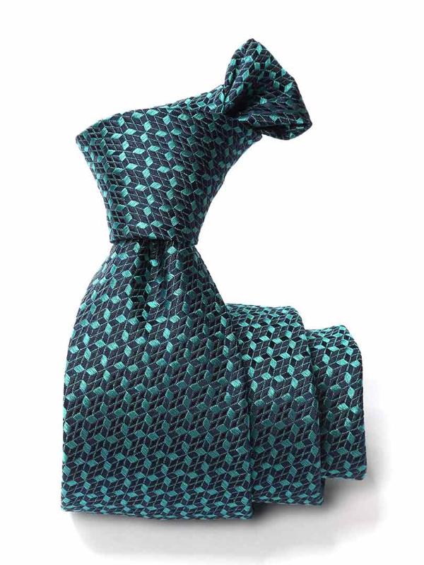 Bartoli Structure Solid Dark Turquoise Silk Tie