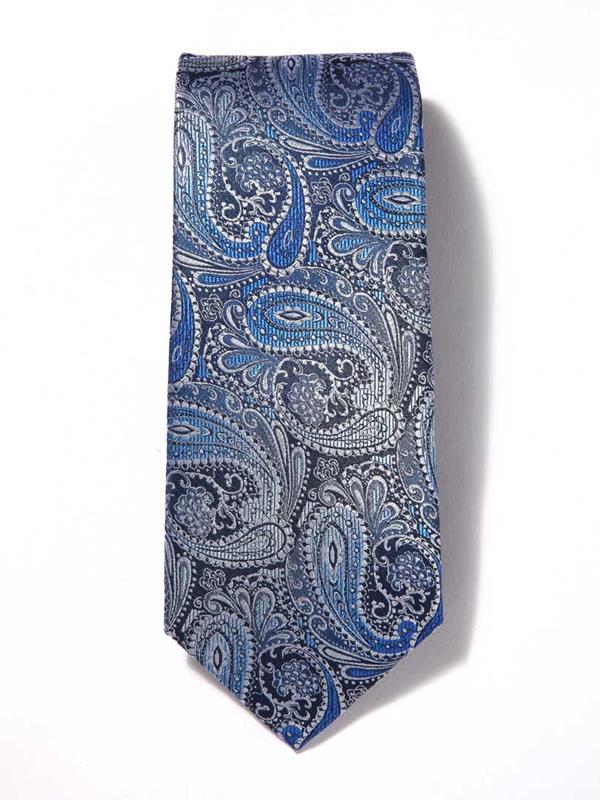 Bartoli Paisleys Medium Blue Silk Tie
