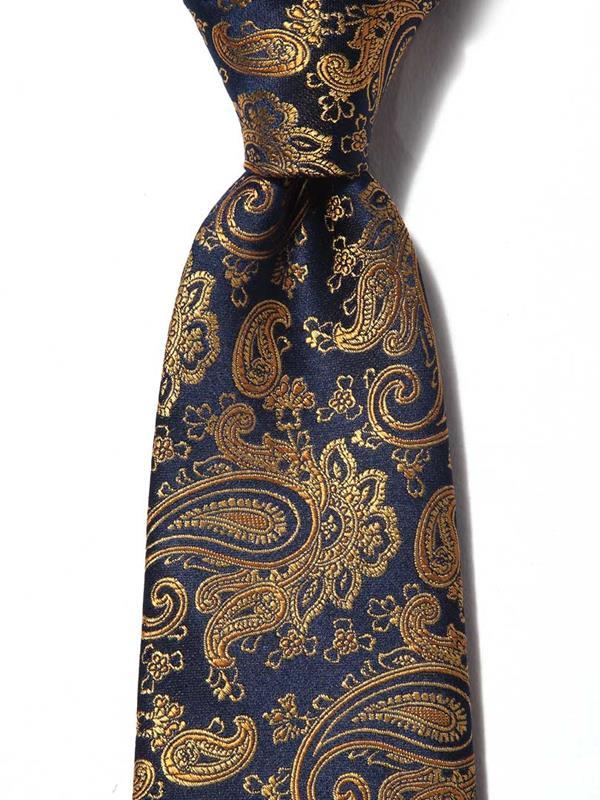 Bartoli Paisleys Dark Gold Silk Tie