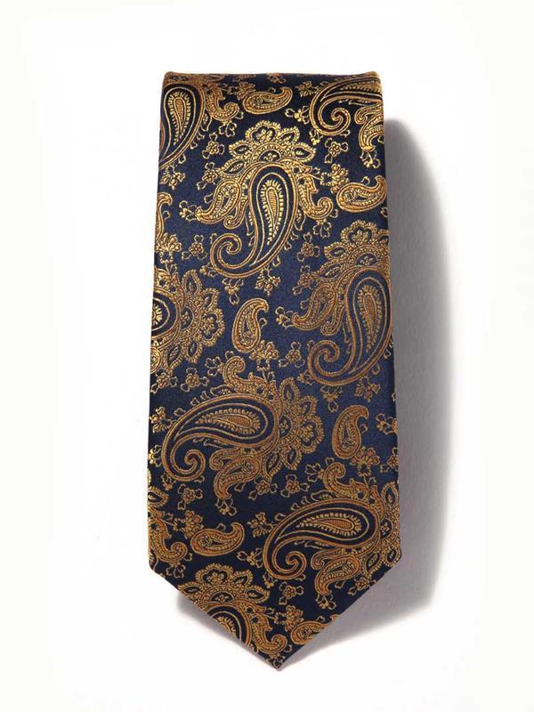 Bartoli Paisleys Dark Gold Silk Tie