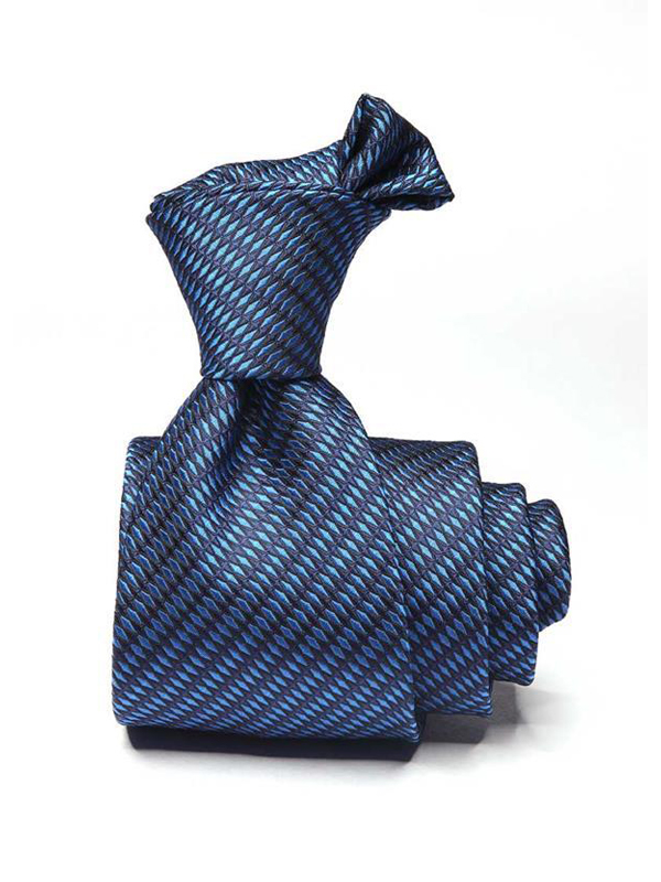 Bartoli Structure Solid Dark Blue Silk Tie
