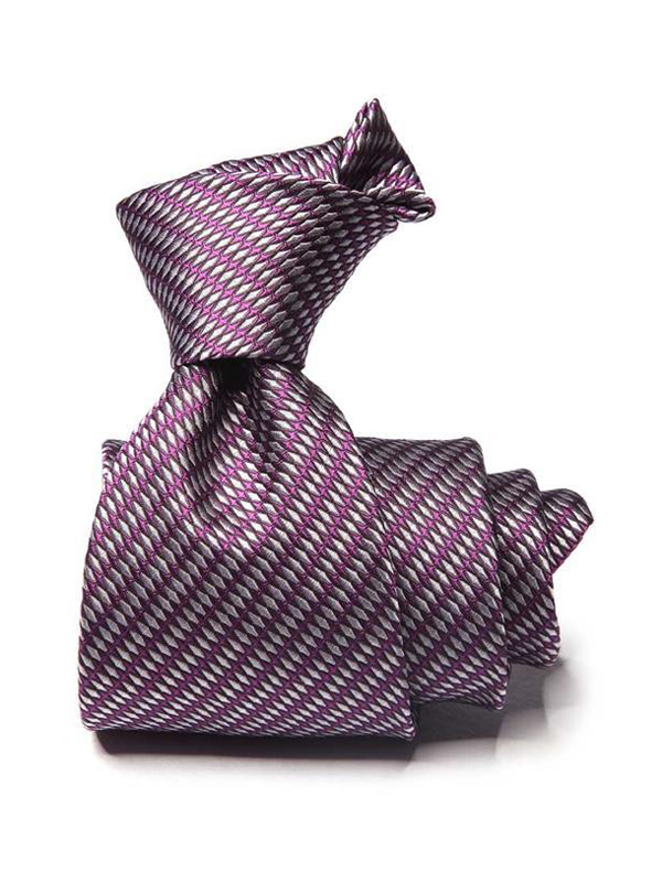 Bartoli Structure Solid Dark Purple Silk Tie