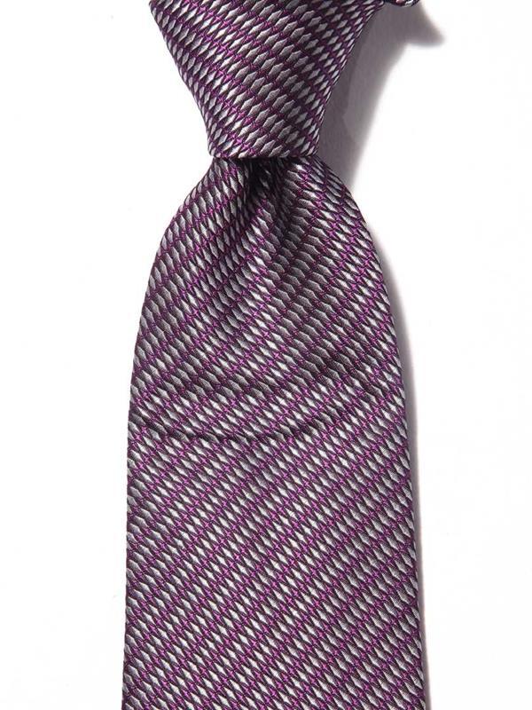 Bartoli Structure Solid Dark Purple Silk Tie
