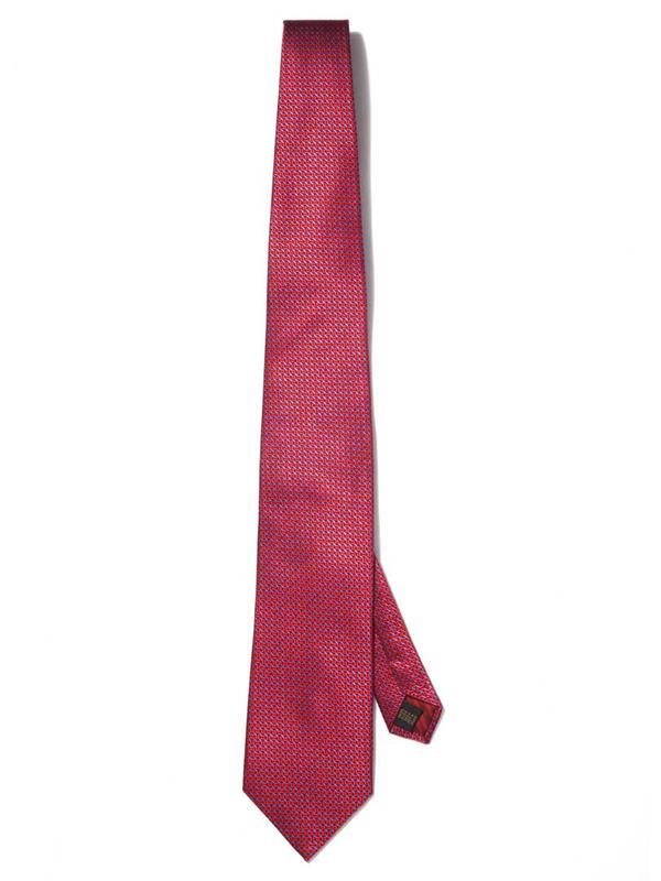 Bartoli Structure Solid Dark Red Silk Tie