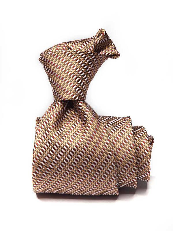 Bartoli Structure Solid Medium Beige Silk Tie