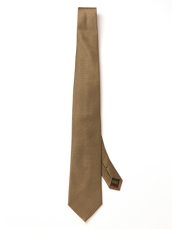 Campania Structure Solid Medium Brown Silk Tie
