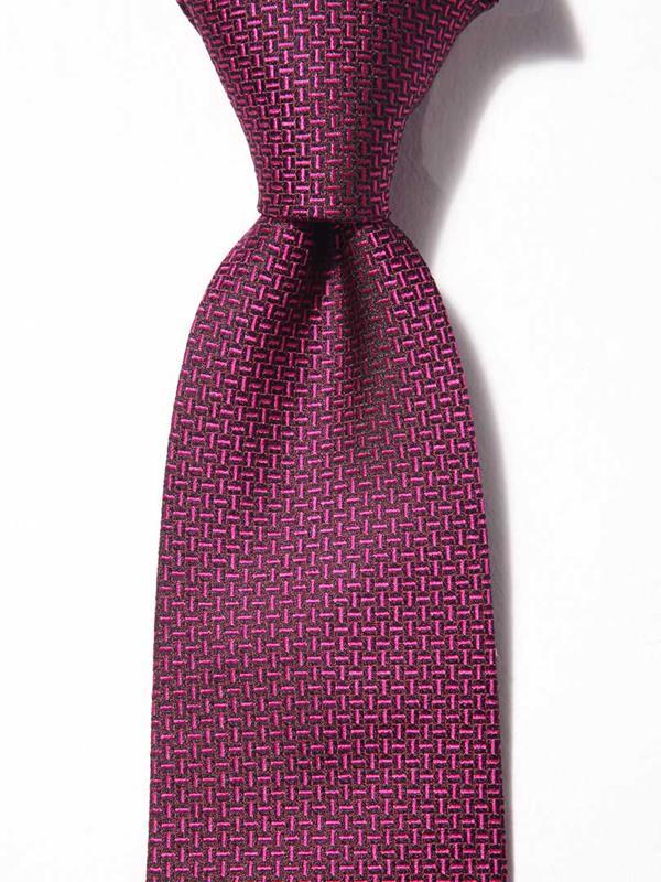 Campania Structure Solid Dark Pink Silk Tie