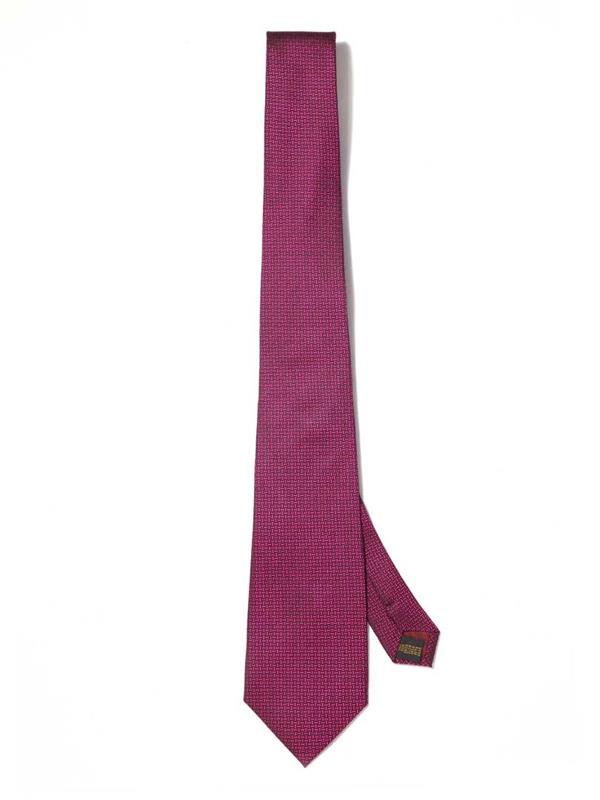 Campania Structure Solid Dark Pink Silk Tie