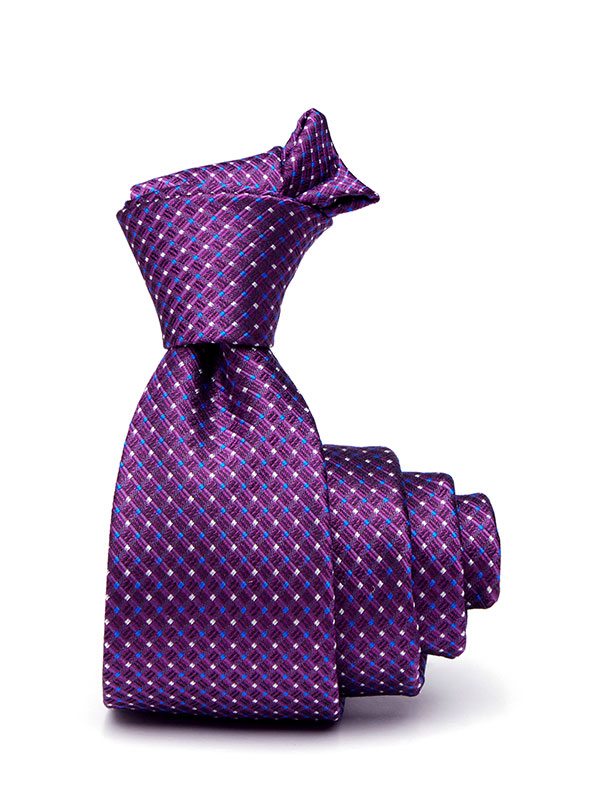 Campania Structure Solid Medium Purple Silk Tie