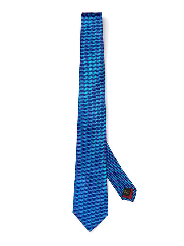 Campania Structure Solid Medium Blue Silk Tie