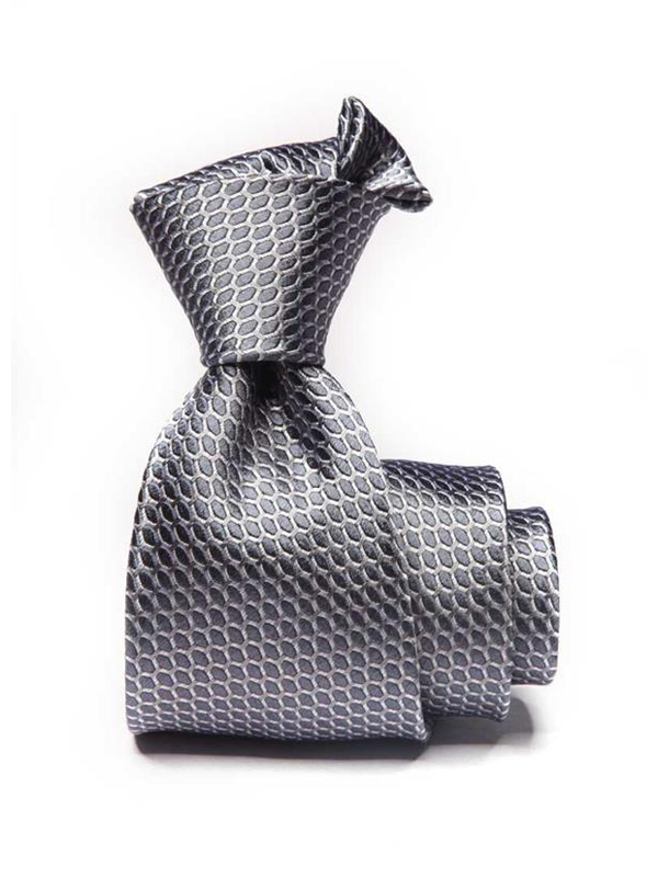 Campania Structure Solid Dark Grey Silk Tie