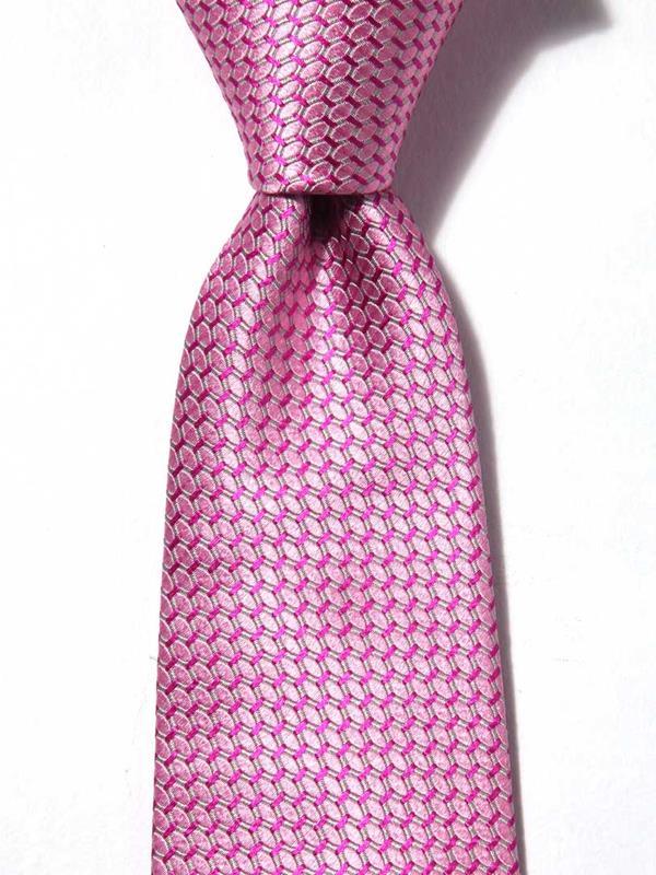 Campania Structure Solid Medium Pink Silk Tie
