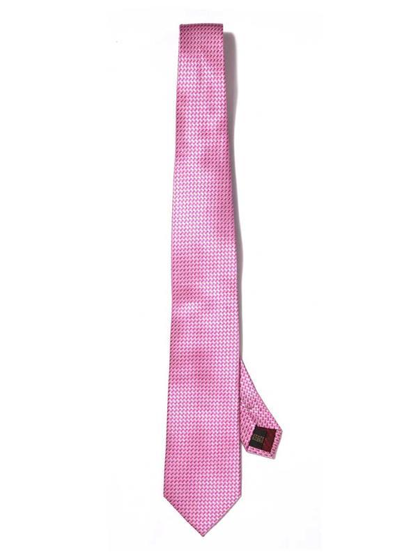Campania Structure Solid Medium Pink Silk Tie