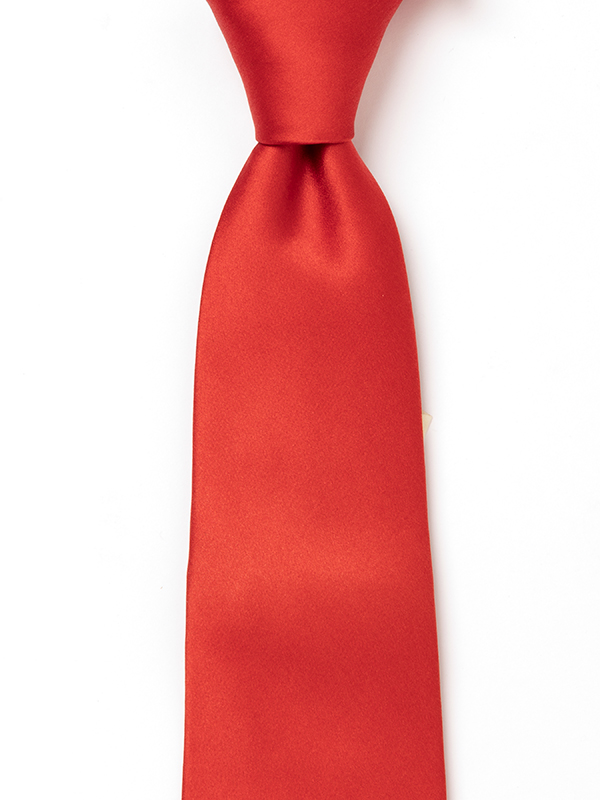 Creme Solid Dark Red Silk Tie
