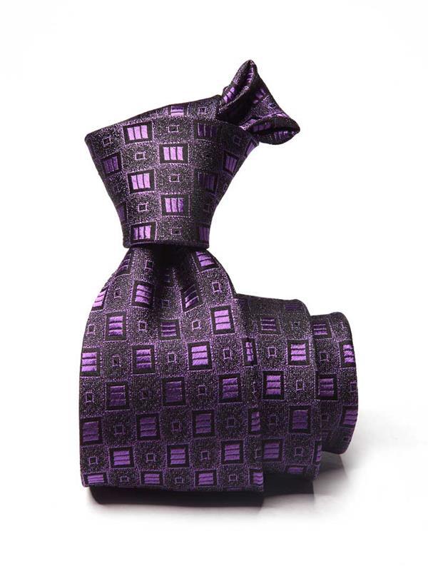 Florentine Minimal Medium Purple Silk Tie