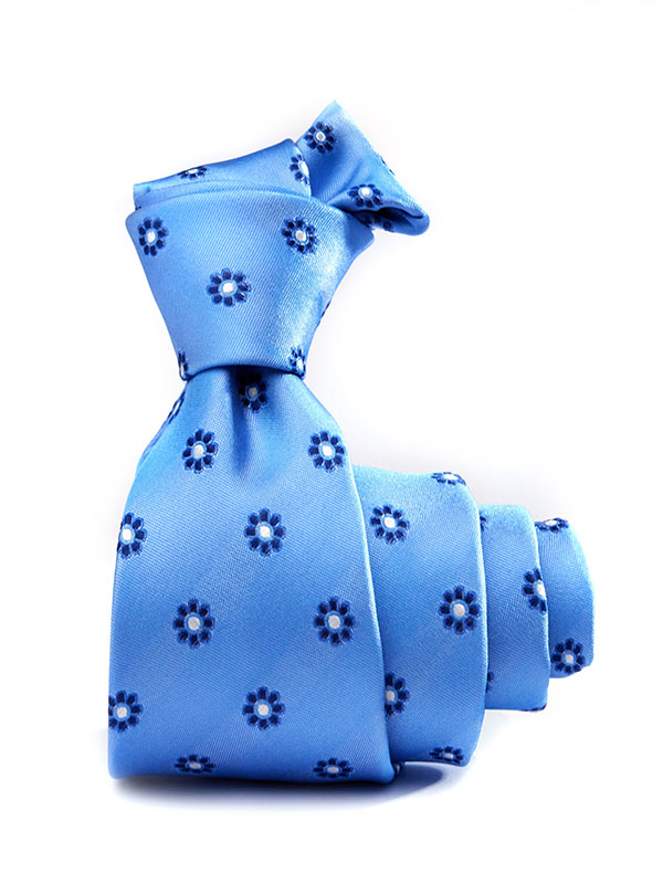 Florentine Minimal Light Blue Silk Tie