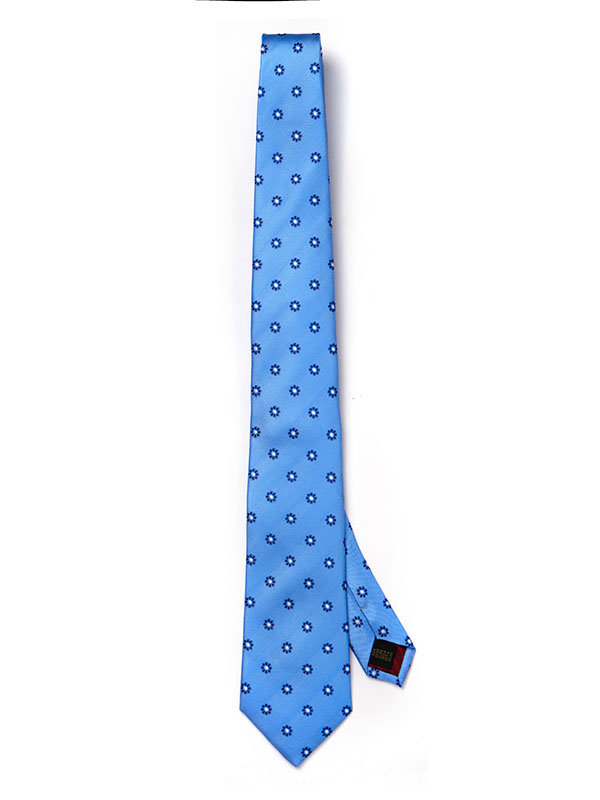 Florentine Minimal Light Blue Silk Tie