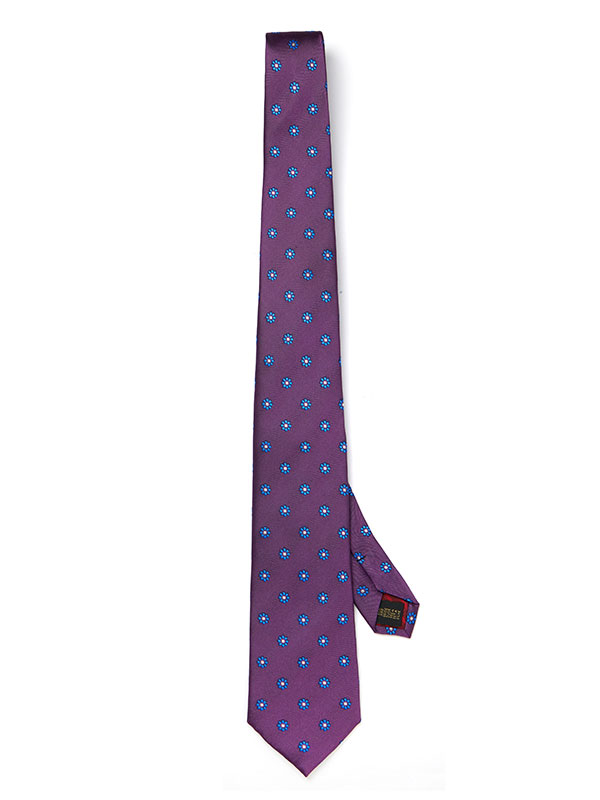 Florentine Minimal Dark Purple Silk Tie