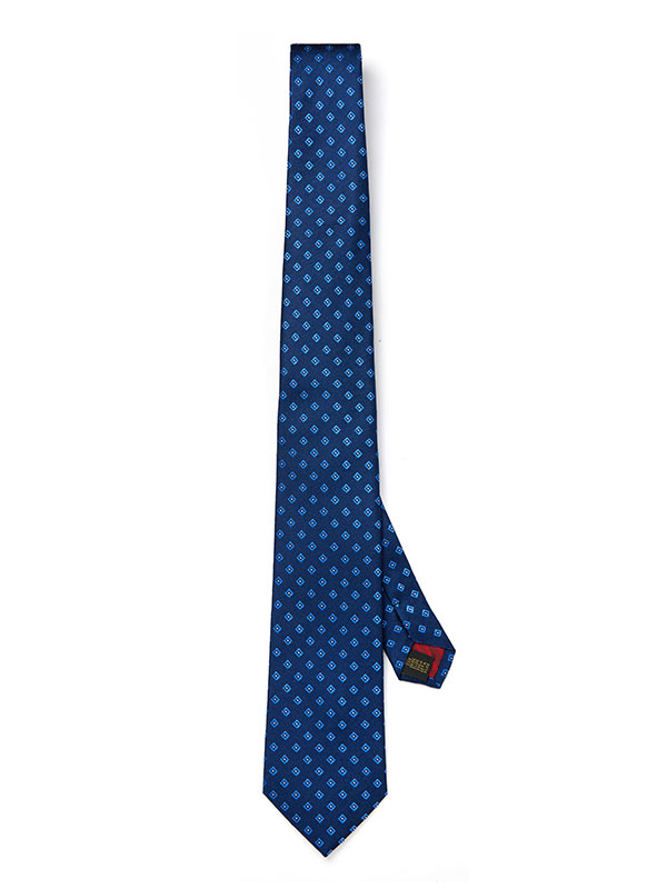 Florentine Minimal Dark Blue Silk Tie