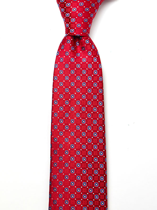 Florentine Minimal Dark Red Silk Tie