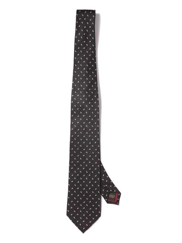 Florentine Minimal Dark Black Silk Tie