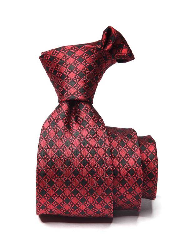 Florentine Minimal Medium Red Silk Tie