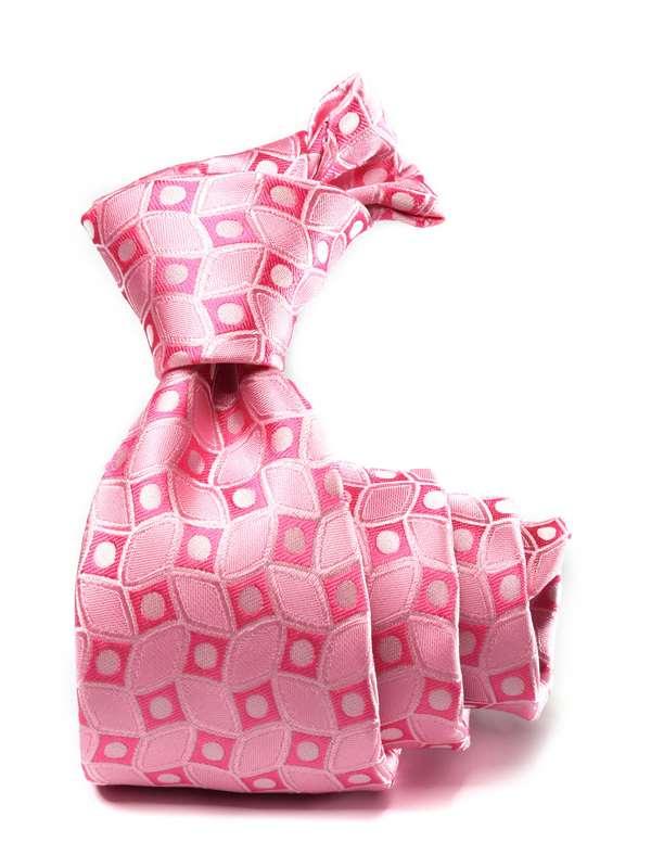 Kingcrest Slim Minimal Pink Polyester Tie