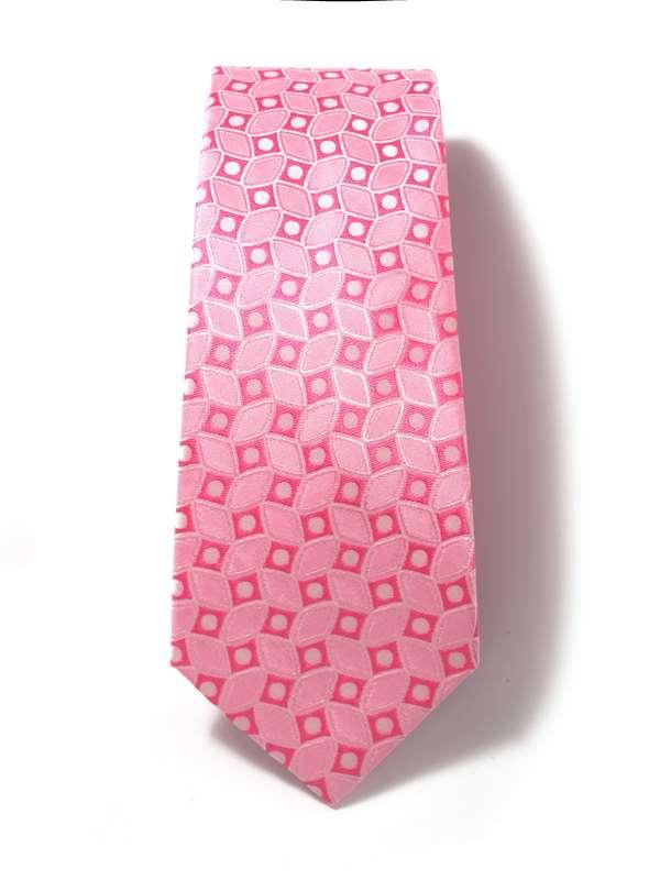 Kingcrest Slim Minimal Pink Polyester Tie