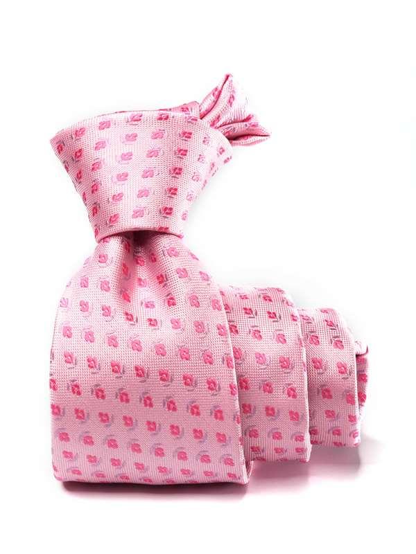 Kingcrest Slim Minimal Medium Pink Polyester Tie