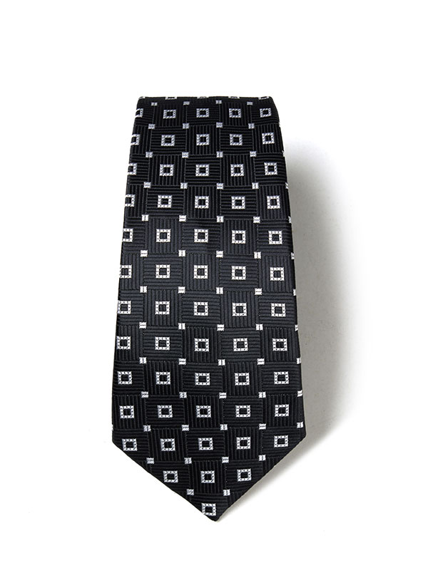 Kingcrest Minimal Black/ White Polyester Tie