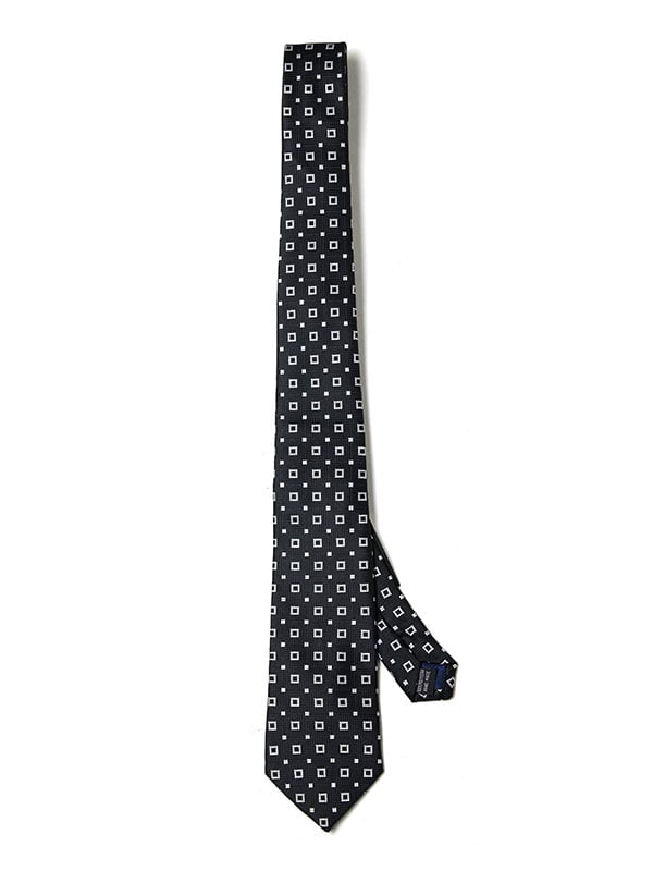 Kingcrest Minimal Black/ White Polyester Tie
