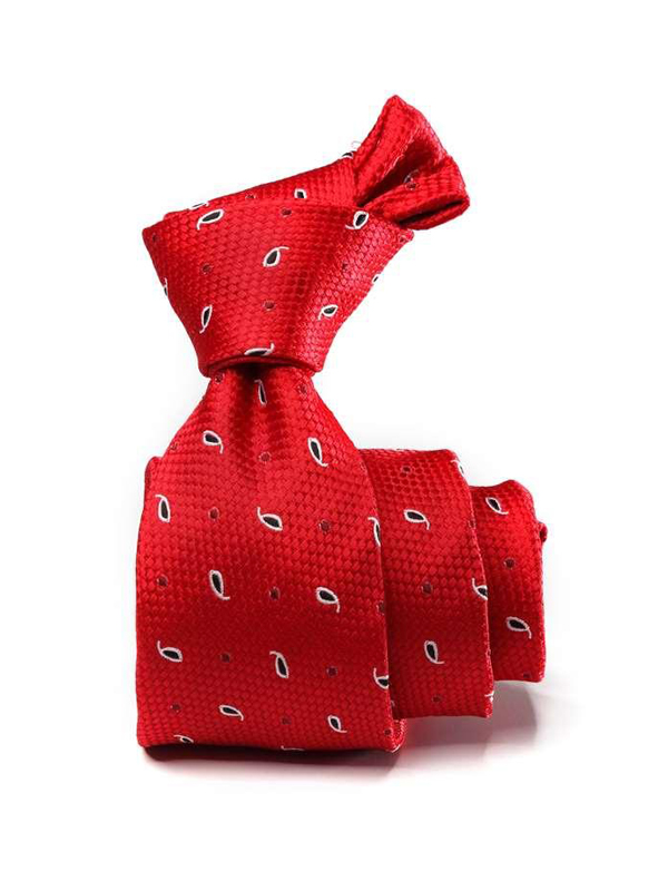 Kingcrest Slim Minimal Red Polyester Tie