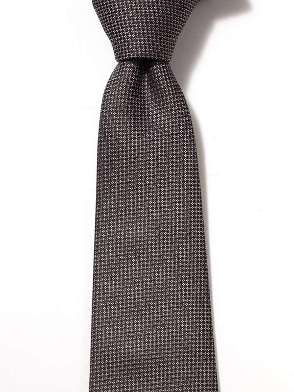 Kingcross Structure Solid Black & White Polyester Tie