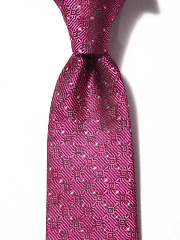 Kingcross Structure Solid Dark Pink Polyester Tie
