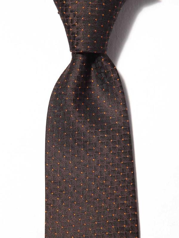 Kingcross Structure Solid Dark Brown Polyester Tie