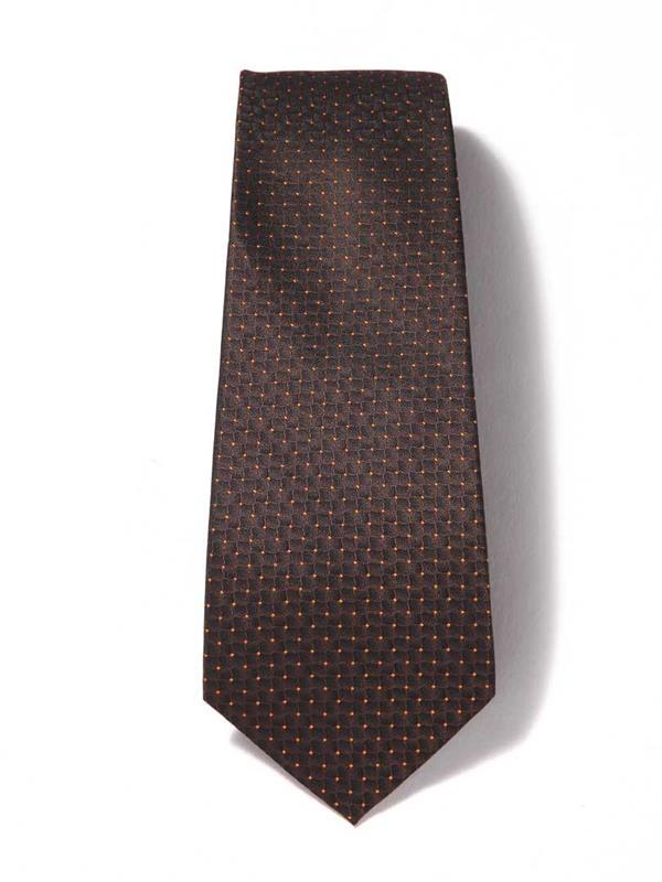 Kingcross Structure Solid Dark Brown Polyester Tie