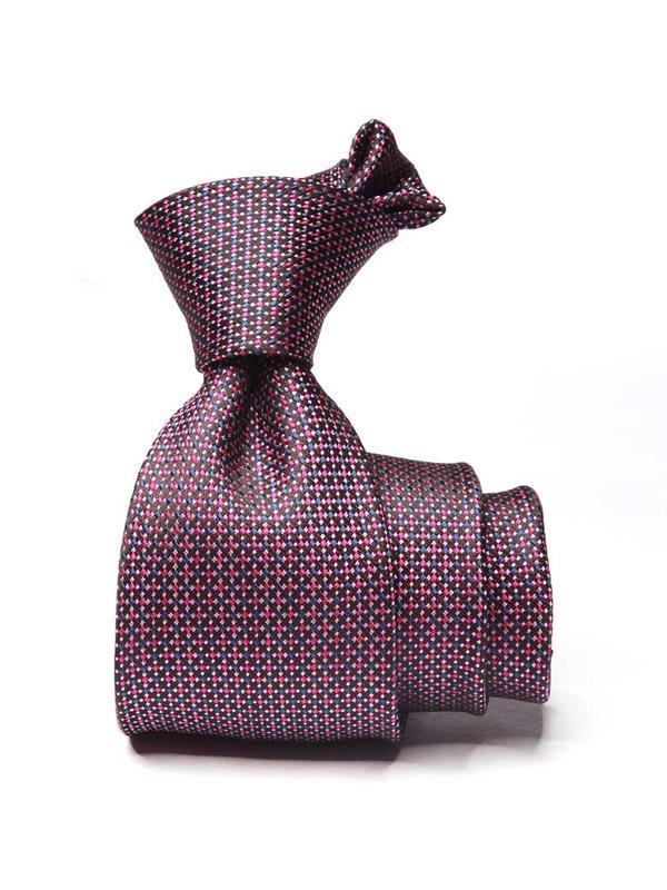 Kingcross Structure Solid Dark Pink Polyester Tie