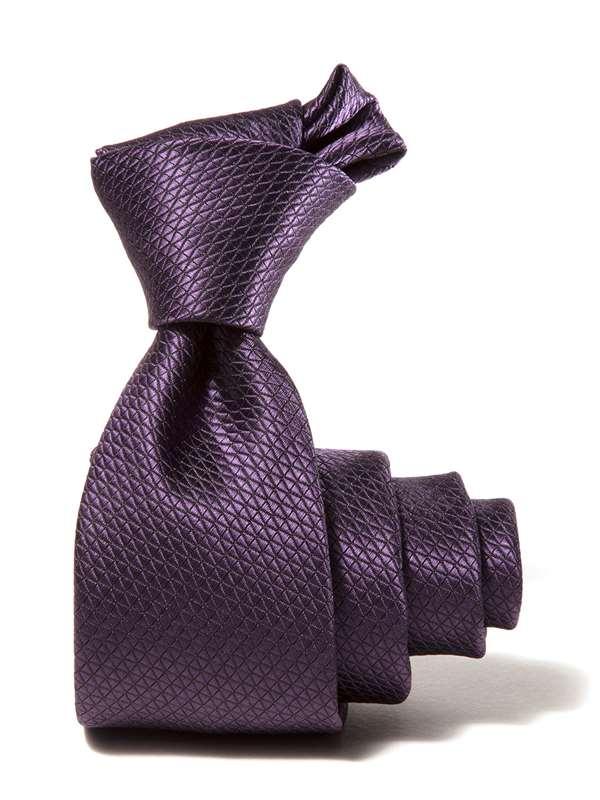 Kingcross Structure Solid Dark Purple Polyester Tie