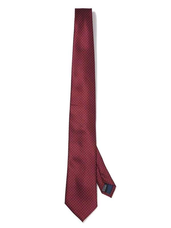 Kingcross Structure Solid Maroon Polyester Tie